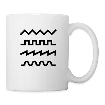 Schallwellen Synthesizer Musik Musiker Geschenk - Tasse - Weiß - Rechts