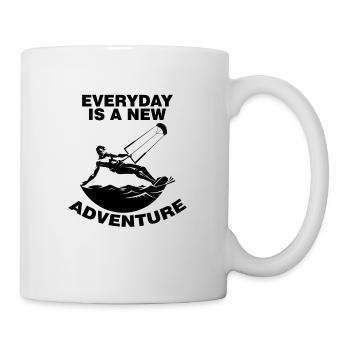 Everyday is a new adventure Geschenk Kitesurfer - Tasse - Weiß - Rechts