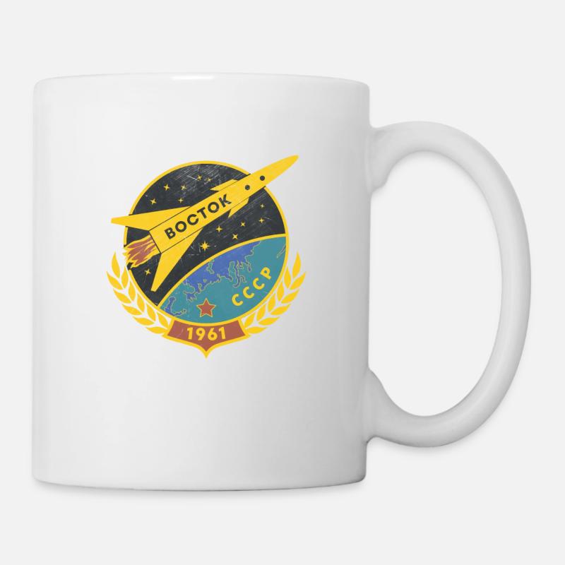 Vostok 1961 SSSR Cadeaux Gagarine Spoutnik Espace - Mug blanc - blanc