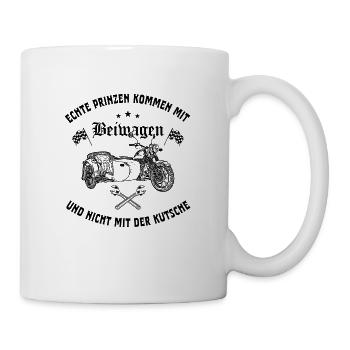 Echte prinzen kommen mit Ural Beiwagen - Tasse - Weiß - Rechts