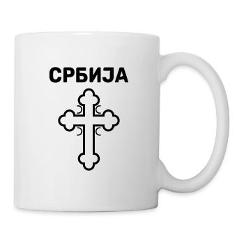 kyrillisch Kreuz Serbia Wappen Jugoslawien - Tasse - Weiß - Rechts