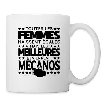 Femmes égales les meilleures deviennent mécanos - Mug blanc - blanc - Droite