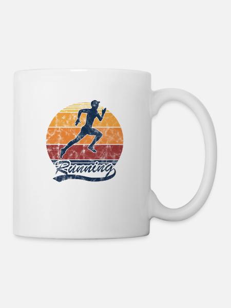 Retro Running Running Jogging for Runners - Mug - white
