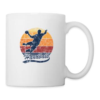 Handball Sprungwurf Handballspieler und Handballer - Tasse - Weiß - Rechts