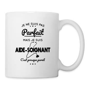 Je ne suis pas parfait mais je suis aide-soignant - Mug blanc - blanc - Droite