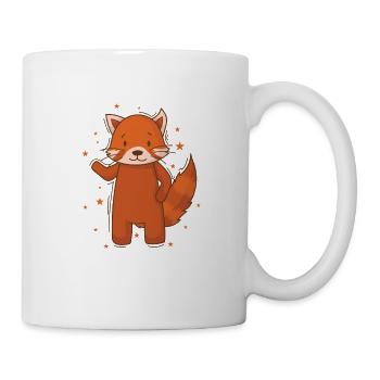 Katzenbär winkt Bärenkatze Kleiner Panda - Tasse - Weiß - Rechts