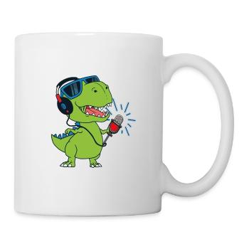 Singender Dinosaurier - Tasse - Weiß - Rechts
