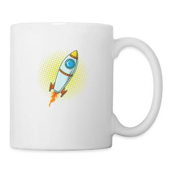 Moon Rocket Spaceship Comic Missile - Mug blanc - blanc - Droite
