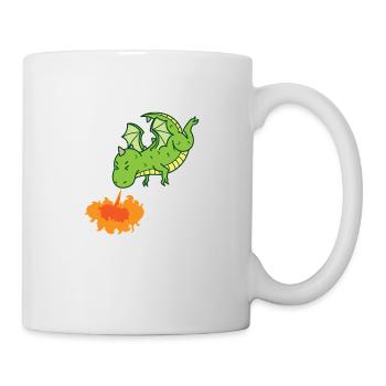 Dragon spits fire Mythical creatures Fairy tale - Mug - white - Right