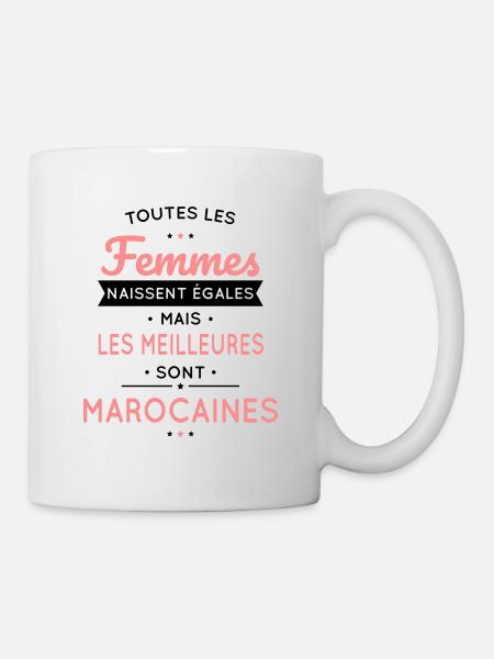 Femmes égales les meilleures sont Marocaines - Mug blanc - blanc