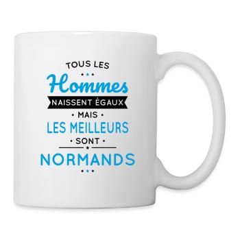 Hommes égaux les meilleurs sont Normands - Mug blanc - blanc - Droite