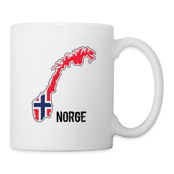 Norwegen, Skandinavien, Flagge, Umriss - Tasse - Weiß - Rechts
