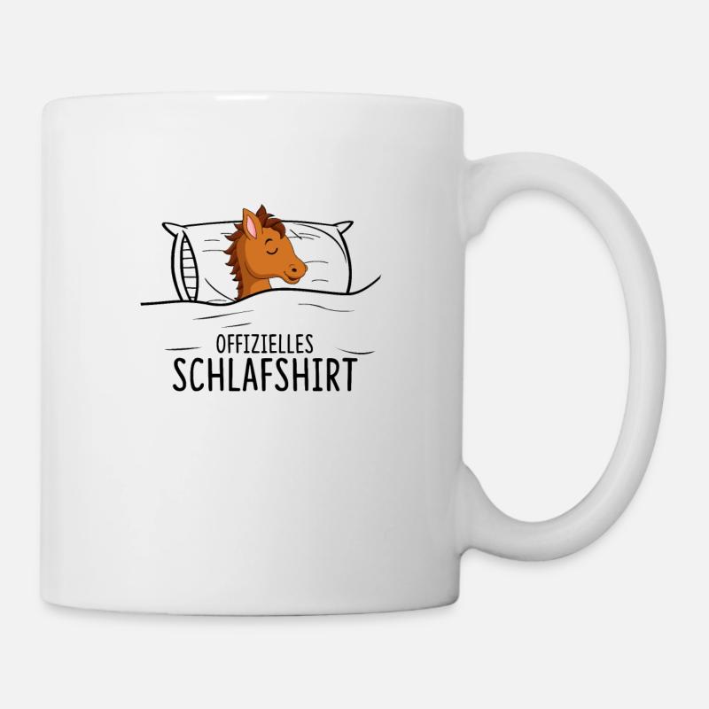 Offizielles Schlafshirt Pferd - Tasse - Weiß
