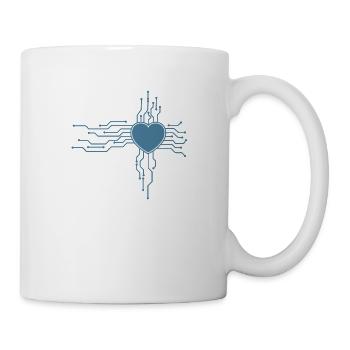 Cœur avec électronique Profession Technologie Électricité - Mug blanc - blanc - Droite
