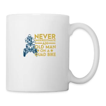 Unterschätzen Sie niemals einen Mann Quad ATV - Tasse - Weiß - Rechts