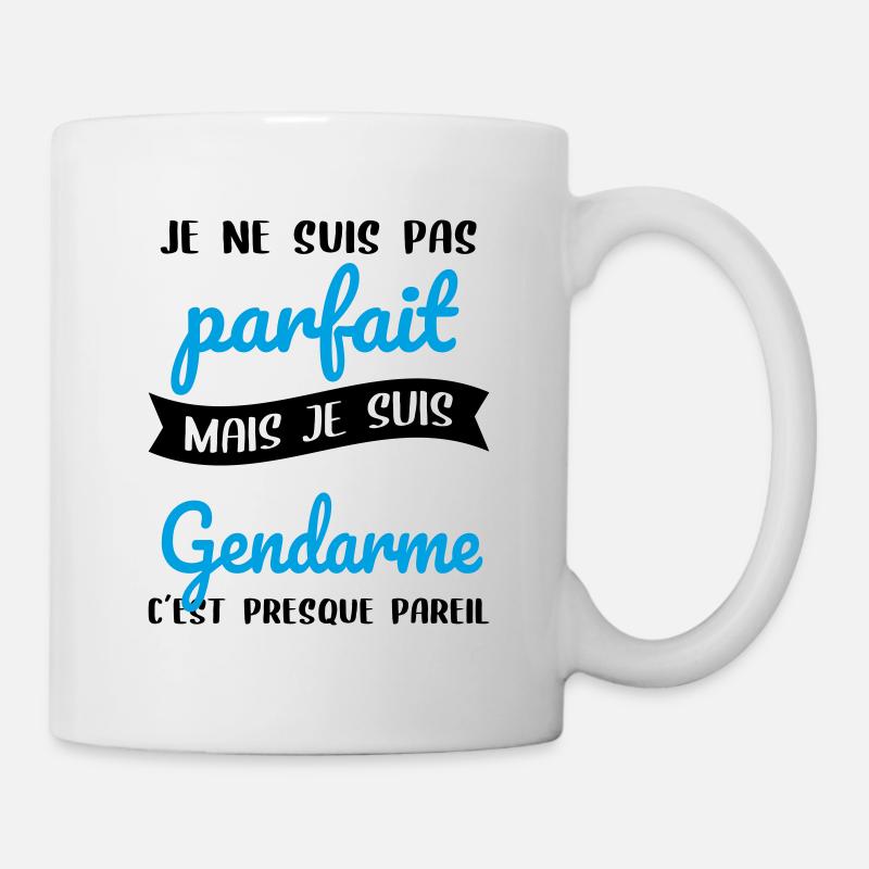 Je ne suis pas parfait mais je suis gendarme - Mug blanc - blanc