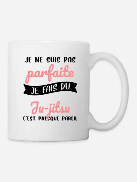 Je ne suis pas parfaite mais je fais du ju-jitsu - Mug blanc - blanc