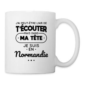 Dans ma tête je suis en Normandie - Mug blanc - blanc - Droite