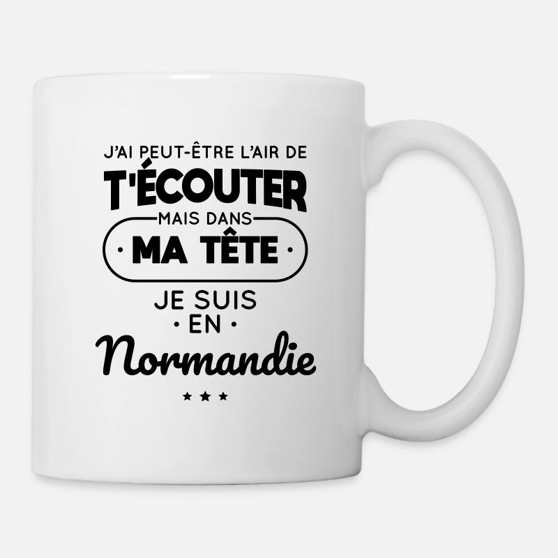 Dans ma tête je suis en Normandie - Mug blanc - blanc