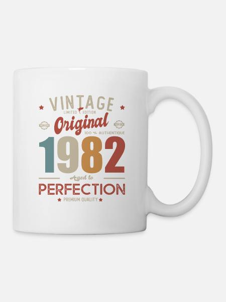 vintage Né en 1982 cadeau anniversaire 40 ans - Mug blanc - blanc