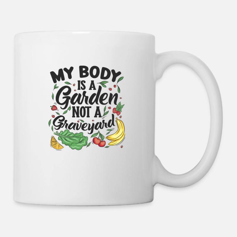 mon corps est un jardin, pas un cimetière - Mug blanc - blanc