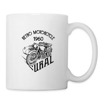 Retro Motorrad 1960 Ural Vintage Seitenwagen - Tasse - Weiß - Rechts