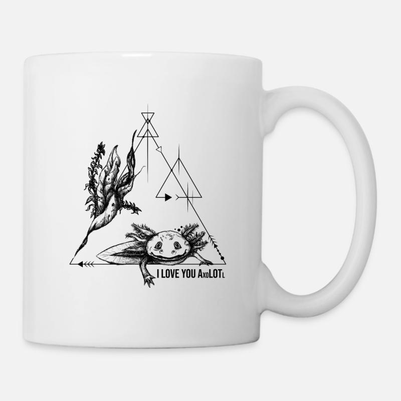 Axolotl - Aimez-vous beaucoup - Look de tatouage - Mug blanc - blanc