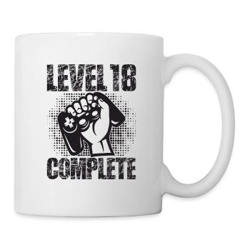 Level 18 Complete Geburtstagsgeschenk 18 Jahre - Tasse - Weiß - Rechts