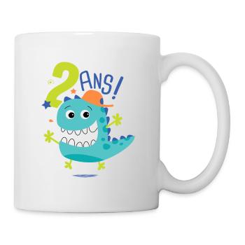 j'ai 2 ans Cadeau anniversaire 2 ans dinosaure - Mug blanc - blanc - Droite
