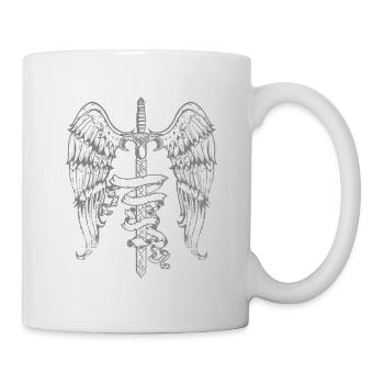 Épée mystique avec ailes Magie médiévale - Mug blanc - blanc - Droite
