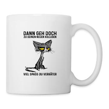 Jobwechsel Abschied Arbeitskollege Katze neuer Job - Tasse - Weiß - Rechts