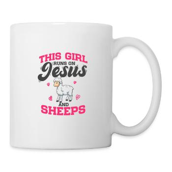 Des brebis que cette fille court sur Jésus et des brebis - Mug blanc - blanc - Droite