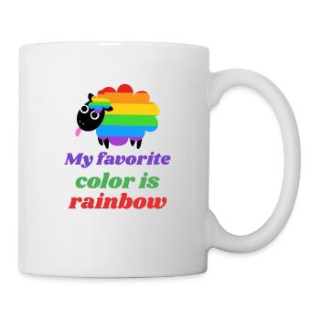 Rainbow Sheep - My favorite color is rainbow - Mug - white - Right