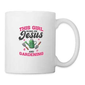 Gardener This Girl Runs On Jesus And Gardening - Mug - white - Right