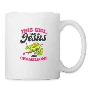 Reptiles This Girl Runs On Jesus And Chameleons - Mug - white - Right