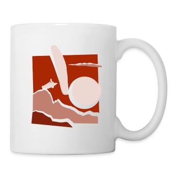 Parapente papier découpé parapente rouge - Mug blanc - blanc - Droite