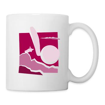 Parapente papier découpé parapente rose - Mug blanc - blanc - Droite
