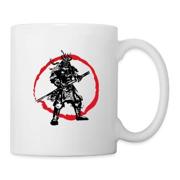 Samurai Japanese Warrior Blood Moon Design - Mug - white - Right