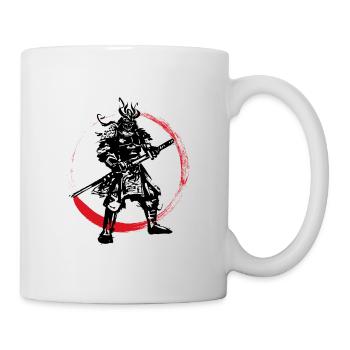 Samurai Japanischer Krieger Blutmond Design - Tasse - Weiß - Rechts