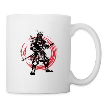 Samurai Japanischer Krieger Blutmond Design - Tasse - Weiß - Rechts