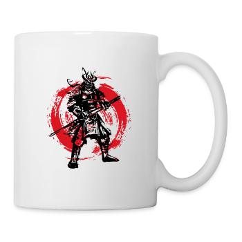 Samurai Japanese Warrior Blood Moon Design - Mug - white - Right