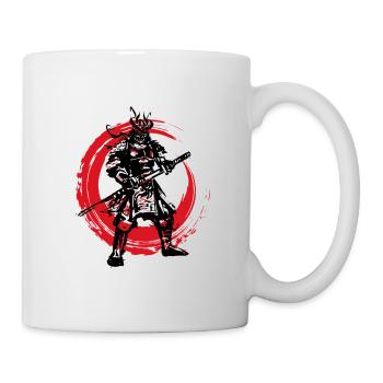 Samurai Japanischer Krieger Blutmond Design - Tasse - Weiß - Rechts