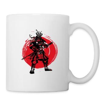 Samurai Japanischer Krieger Blutmond Design - Tasse - Weiß - Rechts
