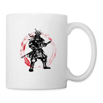 Samurai Japanischer Krieger Blutmond Design - Tasse - Weiß - Rechts