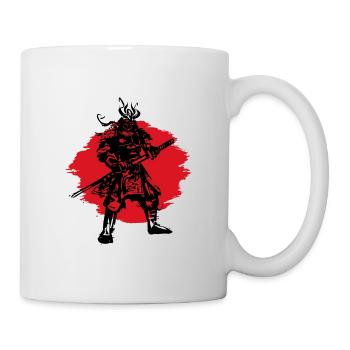 Samurai Japanischer Krieger Blutmond Design - Tasse - Weiß - Rechts