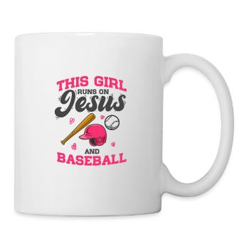 Brennball Cette fille court sur Jésus et le baseball - Mug blanc - blanc - Droite