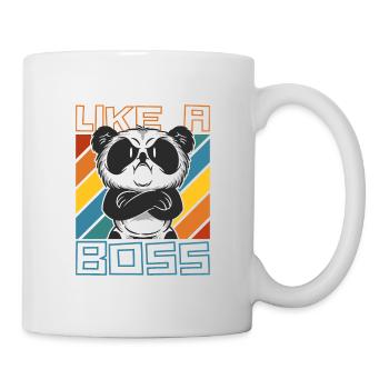 Comme un patron - Drôle de dessin animé Panda Bear Saying - Mug blanc - blanc - Droite