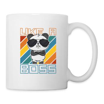 Like a Boss - Funny Cartoon Panda Bear Saying - Mug - white - Right