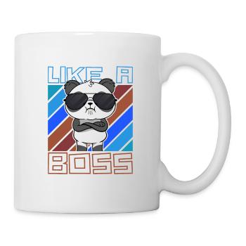 Comme un patron - Cool Cartoon Panda Bear Saying - Mug blanc - blanc - Droite