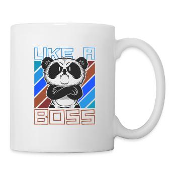 Comme un patron - Cool Cartoon Panda Bear Saying - Mug blanc - blanc - Droite